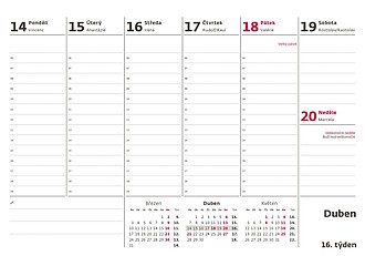 Pracovní kalendář 2025, stolní kalendář