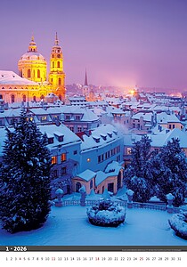 Praha 2027, nástěnný kalendář, prodloužená záda - reklamní kalendáře
