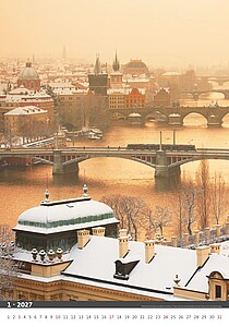 Praha 2027, nástěnný kalendář, prodloužená záda