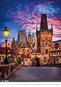 Praha 2027, nástěnný kalendář, prodloužená záda