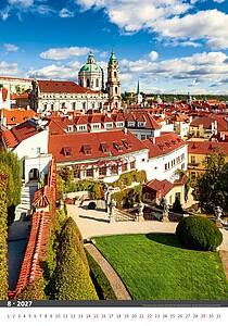 Praha 2027, nástěnný kalendář, prodloužená záda