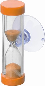 Přesýpací hodiny, cca 3 minuty s přísavkou, oranžové - reklamní předměty