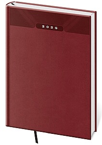 Print 2027 diář týdenní B5, anglická červená - diář s vlastním potiskem
