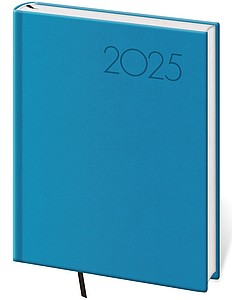 Print POP 2025 diář denní B6, světle modrý - reklamní kalendáře