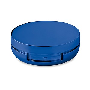 Přírodní balzám na rty v krabičce v kovovém vzhledu se zrcátkem ve víčku, SPF 15, modrý