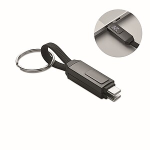 Přívěšek na klíče, 60W kabel, černá - reklamní předměty
