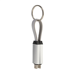 Přívěsek na klíče 60W kabel USB-C, stříbrná