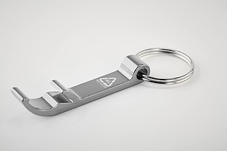 Přívěšek na klíče otvírák z recyklovaného hliníku, stříbrný