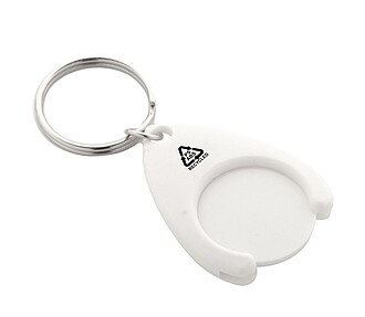 Přívěšek na klíče se žetonem do vozíku z RABS, bílá