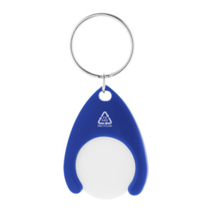 Přívěšek na klíče se žetonem do vozíku z RABS, modrá