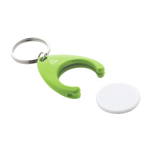 Přívěšek na klíče se žetonem do vozíku z RABS, světle zelená