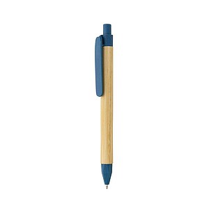Propiska s modrou náplní, tělo ve vzhledu bambusu, modrá