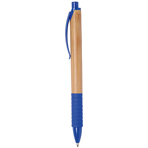 Propiska s plastovým úchopem a klipem a bambusovým tělem, modrá n., modrá