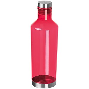 Průhledná láhev na pití z tritanu, objem 800ml, červená