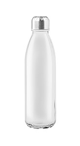 Průhledná skleněná láhev na pití, 650ml, bílá - reklamní předměty