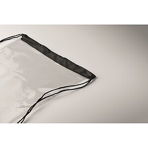 Průhledný stahovací batoh, černá