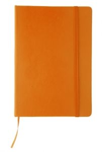 Psací blok se záložkou a gumičkou, oranžový