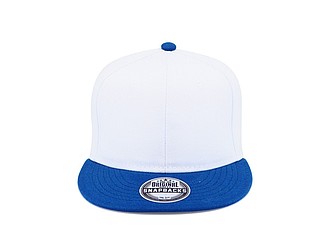 RARAKU Šestipanelová kšiltovka s rovným kšiltem, bílá/královsky modrá