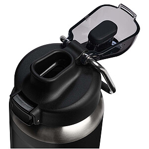 Recyklovaná láhev na vodu z nerezové oceli Stanley Classic Wellspring 710 ml, černá