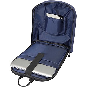 Recyklovaný batoh na notebook o velikosti 15” s ochranou proti krádeži, námořní modrá