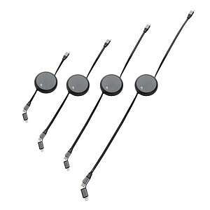 Recyklovaný hliníkový zatahovací 2v1 kabel 240W, černá