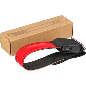 Reflexní sportovní pásek se světlem, červená
