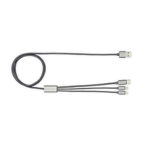 REJER Ultra-silný nabíjecí kabel BrandCharger, gun metal - reklamní předměty