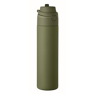 RENGIN Jednostěnná láhev z nerezové oceli 650 ml, tmavě zelená
