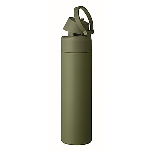 RENGIN Jednostěnná láhev z nerezové oceli 650 ml, tmavě zelená