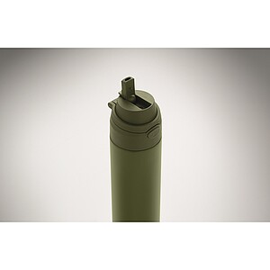 RENGIN Jednostěnná láhev z nerezové oceli 650 ml, tmavě zelená