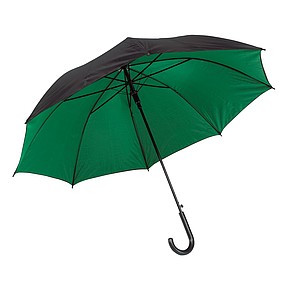 RICHTER Klasický automatický deštník s černou venkovní stranou a zeleným vnitřkem