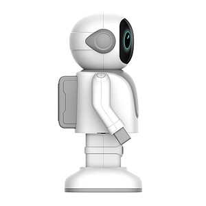 Robert, tančící robot s jedinečnými pohyby, bílá/šedá