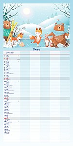 Rodinný plánovač 2025, měsíční nástěnný kalendář