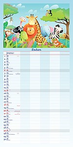 Rodinný plánovač 2025, měsíční nástěnný kalendář