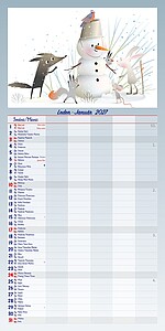 Rodinný plánovač 2027, měsíční nástěnný kalendář