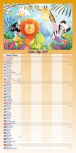 Rodinný plánovač 2027, měsíční nástěnný kalendář