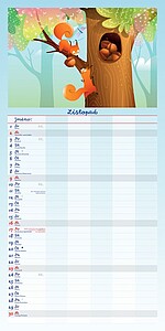 Rodinný plánovač 2027, měsíční nástěnný kalendář