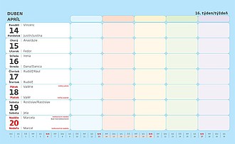 Rodinný plánovací kalendář 2025, stolní kalendář