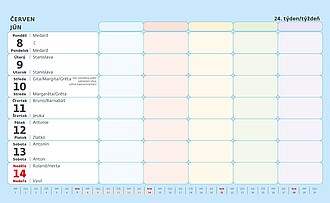Rodinný plánovací kalendář 2027, stolní kalendář