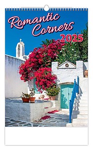 Romantic Corners 2025, nástěnný kalendář, prodloužená záda - reklamní kalendáře