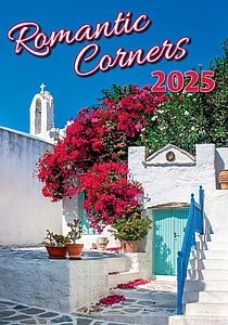 Romantic Corners 2025, nástěnný kalendář, prodloužená záda