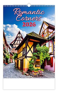 Romantic Corners 2027, nástěnný kalendář, prodloužená záda - reklamní kalendáře