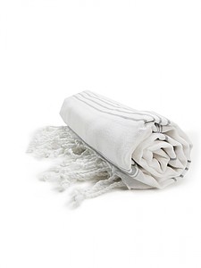 Ručník HAMAM 100x180 cm gr/m2, bílá s šedou