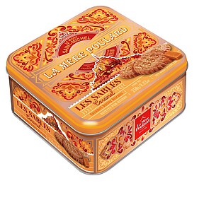 SABILE Máslovo-karamelové sušenky Collector Sablés Caramel, plech 250g - reklamní předměty