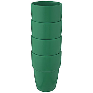 Sada 4 keramických stohovatelných hrnků, 280ml, zelená