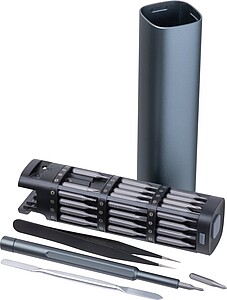 Sada bitov CrisMa, 45 dílů, tmavě šedá - reklamní předměty