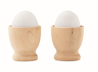Sada dvou dřevěných pohárků na vajíčka