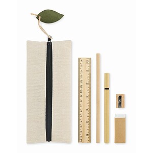 Sada psacích potřeb v penále, černá - propisky s potiskem