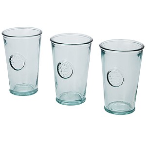 Sada tří 300ml sklenic z recyklovaného skla - sklenice s vlastním potiskem