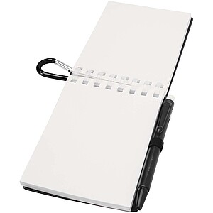 Sada zápisníku s měkkou vazbou z recyklovaného materiálu a propisky (černý inkoust), černá